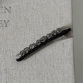 Elegante fermaglio per capelli con perline di cristallo grigio su tessuto nero e clip argento - Fermaglio per Capelli a Striscia Lunga in Cristallo Grigio (6080696934981)