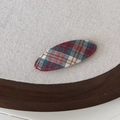 Classic blue and red plaid fabric BB hair clip with textured weave on a minimalist board - Blue and Red Plaid (2#)