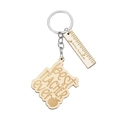Portachiavi in legno per insegnanti con incisione Best Teacher Ever e righello - Stile Slogan