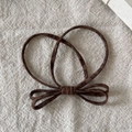 Elastico per capelli con fiocco leopardato marrone e fascia ad alta elasticità - Elastico con Fiocco Stampa Leopardata