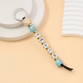Portachiavi TEACHER con perline in legno e stampa Back to School per insegnanti - Blu