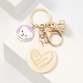 Kreativer Best Friends ever Schlüsselanhänger mit Welpen-Anhänger, Quaste und goldenem Herz - Beige
