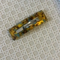 Barrette rectangulaire en acétate avec motif écaille de tortue jaune, brun et bleu - Pince à Cheveux Rectangulaire Écaille Bleue
