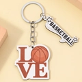 Creative basketball love letter keychain made of high-quality white wooden material - Basketball