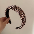 Serre-tête classique à motif léopard avec doublure intérieure antidérapante - Serre-tête Gaufré Léopard Clair (10#)