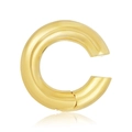 Detailed view of the 18k gold plated chunky C-shaped ear cuff with a polished finish - Plain Gold - No Zirconia (Single Piece)