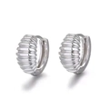 Orecchini a cerchio minimalisti in argento sterling S925 con design a torsione vintage - Stile a Costine Croissant (24)