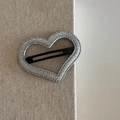 Fermaglio per capelli a forma di cuore argento scintillante con finitura glitterata - Cuore Argentato (1#)