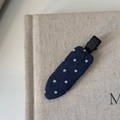 Pinza para el pelo con lunares azules sobre libro de lino, accesorio elegante de moda - Denim Oscuro Sin Costuras Lunares Blancos (2#)