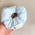 Light blue puff fabric scrunchie with cute koala tag and Good Luck text detail - Cartoon Koala (Blue)