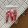 Three red and white gingham hair clips in a drop shape with high-quality metal finish - Three-Piece Set / 1# Red and White Plaid