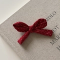 Barrette à cheveux à nœud rouge à pois blancs de style français pour femmes - Rouge à pois blancs / Rouge