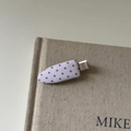 Dettaglio fermaglio per capelli in tessuto bianco a pois rossi su base metallica argento - 1# Bianco Rosso Pois Goccia d'acqua Clip a Becco d'Anatra
