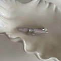 Pinza para el pelo estrella de mar rosa con corazón y concha en bandeja blanca - Clip Ovalado Puntiagudo Rosa Con Corazón Blanco (5#)