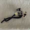 Details der Acetat-Welpen-Haarklammer mit schwarz-weißen Texturen und funkelnden Glassteinen - Hell Leopard (3# Hell Leopard Hund Clip)