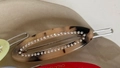 Barrette ovale en motif écaille de tortue sertie de deux rangées de cristaux brillants - Léopard Clair