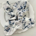 Elastico blu notte con motivo a inchiostro astratto ed elegante ciondolo di perla - 5# Aquilone a trama bianca e blu
