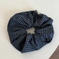 Cerchietto imbottito blu scuro a quadretti vintage per acconciatura alta ed elegante - Elastico Blu Scuro e Chiaro a Strisce (4#)