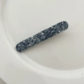 Blue and white tweed texture hair clip with elegant pearls in a vintage French style - Dark Denim Artificial Pearl Style