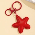 Ciondolo portachiavi creativo a forma di stella rossa per borse con moschettone e finitura - Rosso
