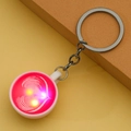 Glow-in-the-dark miniature coffee cup keychain with heart latte art and LED light - Rose Red (With Light)