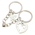 Magnetische puzzel hart koppel sleutelhanger set in zilveren legering Valentijnscadeau - Koppel Hart Puzzel Stijl / Zilver