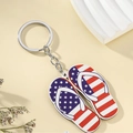 Kreativer Schlüsselanhänger mit US-Flaggen-Flip-Flops für Taschen- und Autozubehör - Amerikanische Flagge Flip-Flop