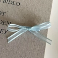 Pinza para el pelo con lazo azul claro de elegante cinta de tul sobre fondo texturizado - Azul