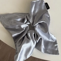 Elegante coletero de satén gris plateado con diamantes de imitación y poliéster - Azul