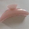 Close-up of pink translucent glitter hair claw clip with smooth acrylic texture - 24#