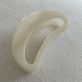 Detailed view of milky white jelly texture and sleek semi-circle design on hair claw clip - 19#