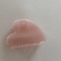 Detail of a sweet pink heart-shaped resin hair claw clip with smooth jelly-like texture - 5#
