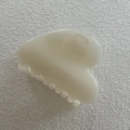 Close-up of heart-shaped cream jelly hair claw clip with smooth resin texture - Milky White Heart (7#)