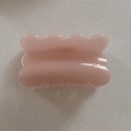 Detail view of pink glitter jelly hair claw clip with scalloped edges and wavy resin texture - Pink Wave Rectangle (8#)