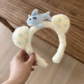 Cerchietto carino in peluche con squalo blu e orecchie a pois per lavare il viso - Squalo Blu