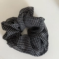Chouchou en mousseline à pois noirs et blancs pour une coiffure élégante - Maille Noire Points Blancs (No.2 Petit) / Noir