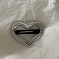 Fermaglio per capelli a cuore argento con trama di perline per styling quotidiano - Stile Cuore Argento