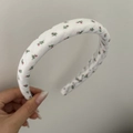 Diadema acolchada con flores rosas para mujer con diseño de alto volumen chic - Estilo Estándar (3#) / Blanco