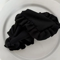 Elegant black lace ruffle polka dot hair claw clip for women's sophisticated hairstyles - Black Lace Edge Triangular Style