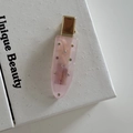 Detail of pink acetate hair clip with colorful rhinestones and gold metal duckbill clamp - 6# Transparent Pink Colorful Rhinestone Hair Clip