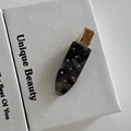 Eleganter Haarclip aus Acetat mit Marmortextur und bunten Kristallen auf Geschenkbox - 1# Grau Marmor Textur Bunte Strass Haarklammer