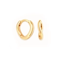 Orecchini a cerchio Mobius dorati lucidi dal moderno design a spirale intrecciata - Stile Torto Irregolare (3) / Oro