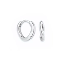 Eleganti orecchini a cerchio intrecciati Mobius in argento dal design minimalista lucido - Stile Torto Irregolare (4) / Argento