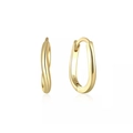 Eleganti orecchini a cerchio in argento sterling S925 placcato oro con design a corda intrecciata - Stile a Texture Torta (1) / Oro