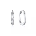 Classici orecchini a cerchio in argento sterling S925 con design a onda e finitura lucida - Stile a Texture Torta (2) / Argento