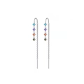 Orecchini a nappa placcati in oro 18k con quattro gemme colorate e finitura in argento - Argento con zirconia colorata