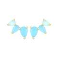Elegant gold wing earrings with light blue pear-shaped zircon stones in symmetric design - Blue Gradient
