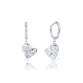 S925 sterling silver heart hoop earrings with unique hammered textured charms in silver - Silver Hoop with Hammered Texture Heart (40)