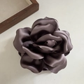 Elegante molletta per capelli con rosa in raso marrone moka in stile vintage francese - 2# Pinza per Capelli con Fiore Viola