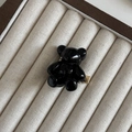 Détail d'une mignonne pince à cheveux ours noir brillant avec base dorée pour la coiffure - 5# Barrette Ours Noir